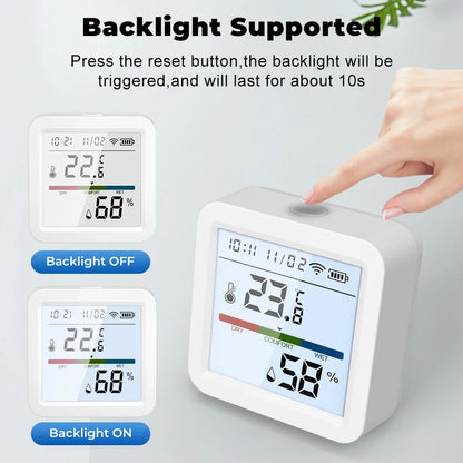Smart WIFI Temperature Humidity Sensor Hygrometer Thermometer Tuya Smart APP Remote Moniter Support Alexa Assistant