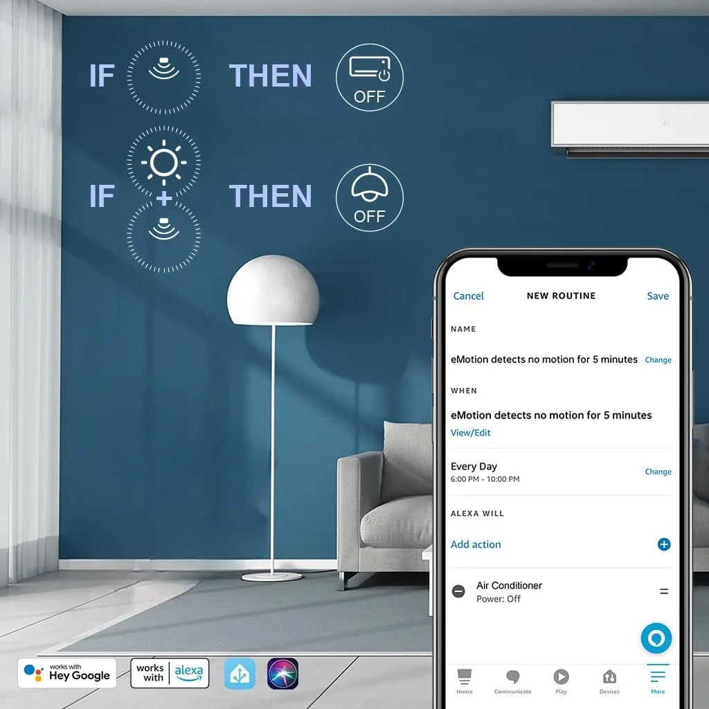 Linknlink Smart Home Bridge Emotion Presence Sensor, Mmwave Radar Wifi Smart Motion Sensor,Ir, Work with Alexa and Google Home