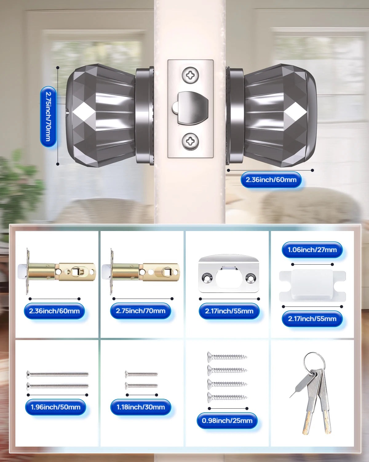 Blacksmith Keyless Smart Door Lock Smart Deadbolt with App Control & Fingerprint & 2 Keys Electronic Door Lock for Home Office