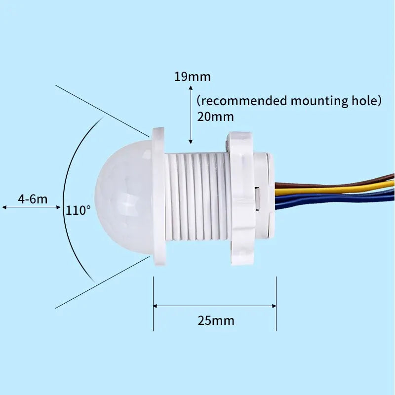 2PCS Smart PIR Sensor Detector Switch 110V 220V Human Body Infrared Motion Sensor Indction Auto on off Light Switches