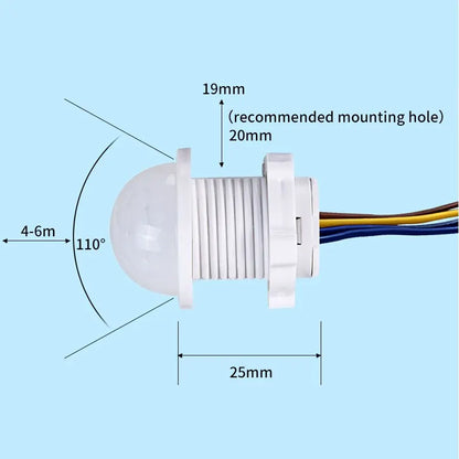 2PCS Smart PIR Sensor Detector Switch 110V 220V Human Body Infrared Motion Sensor Indction Auto on off Light Switches