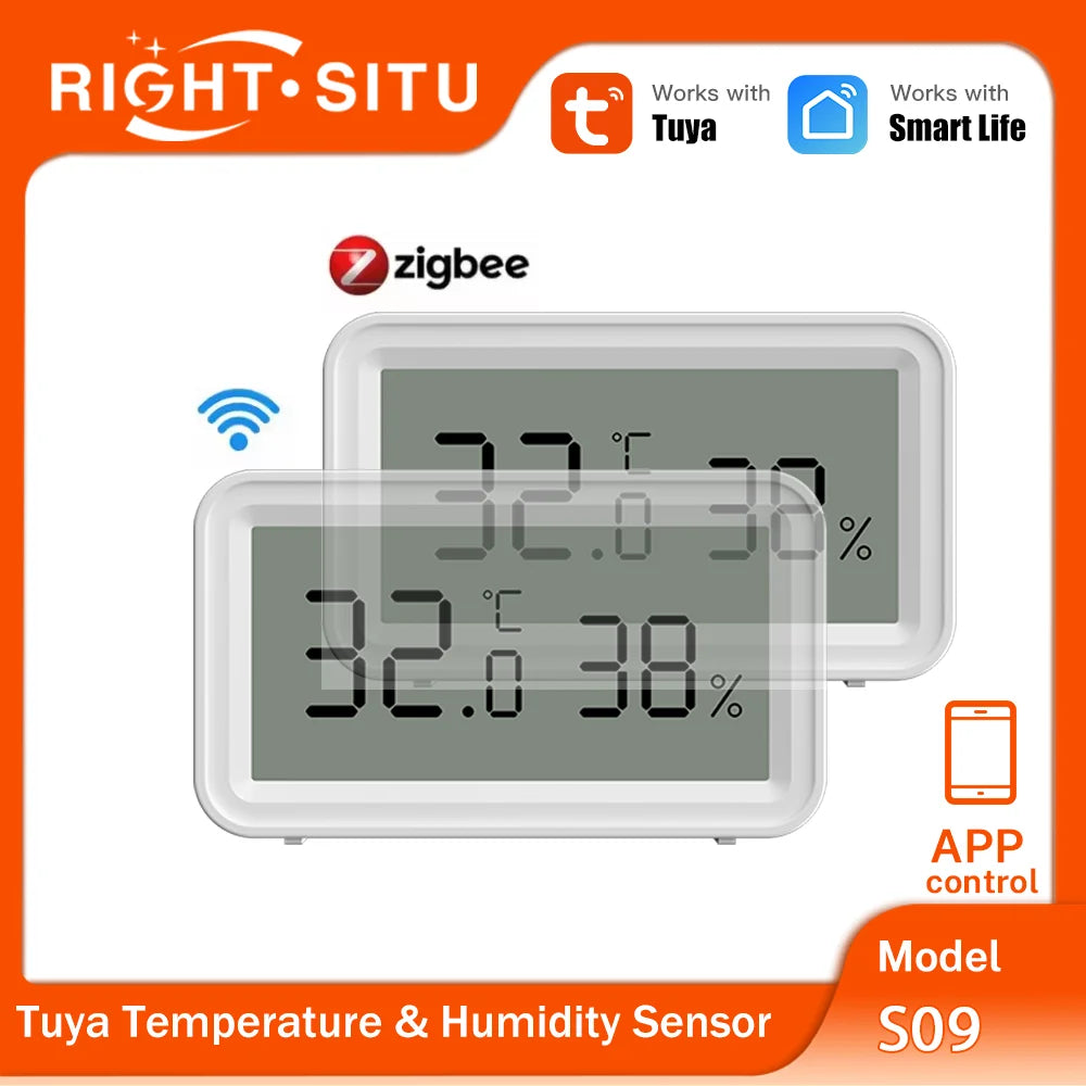 Tuya Zigbee Wifi Temperature and Humidity Sensor APP Remote Control Smartlife Work with Yandex Alexa