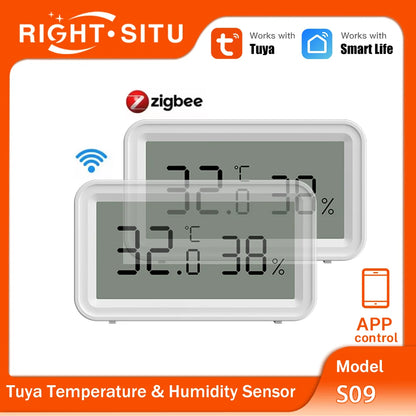 Tuya Zigbee Wifi Temperature and Humidity Sensor APP Remote Control Smartlife Work with Yandex Alexa