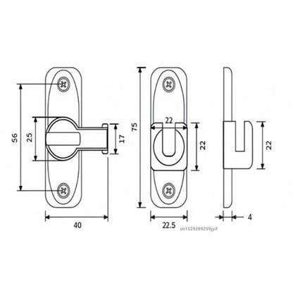 90/180 Degree Flip Door Lock Home Security Sliding Door Latch Small Gate Latches Hardware Anti-Theft Lock Zinc Alloy Door Bolts