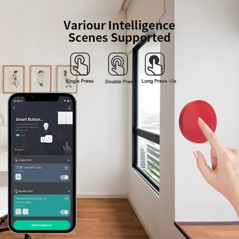 Tuya Zigbee Smart Wireless Button Switches Smart Life Intelligent Scene Linkage Switch Support Google Home Alexa Voice Control