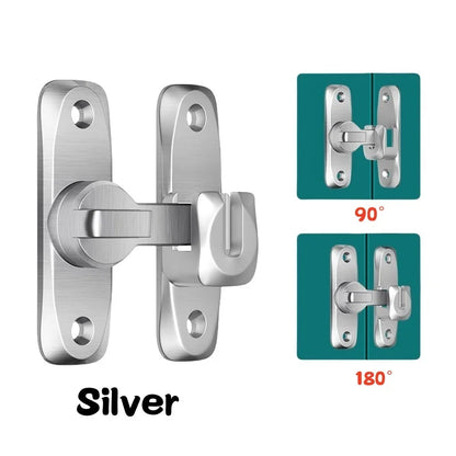 90/180 Degree Flip Door Lock Home Security Sliding Door Latch Small Gate Latches Hardware Anti-Theft Lock Zinc Alloy Door Bolts