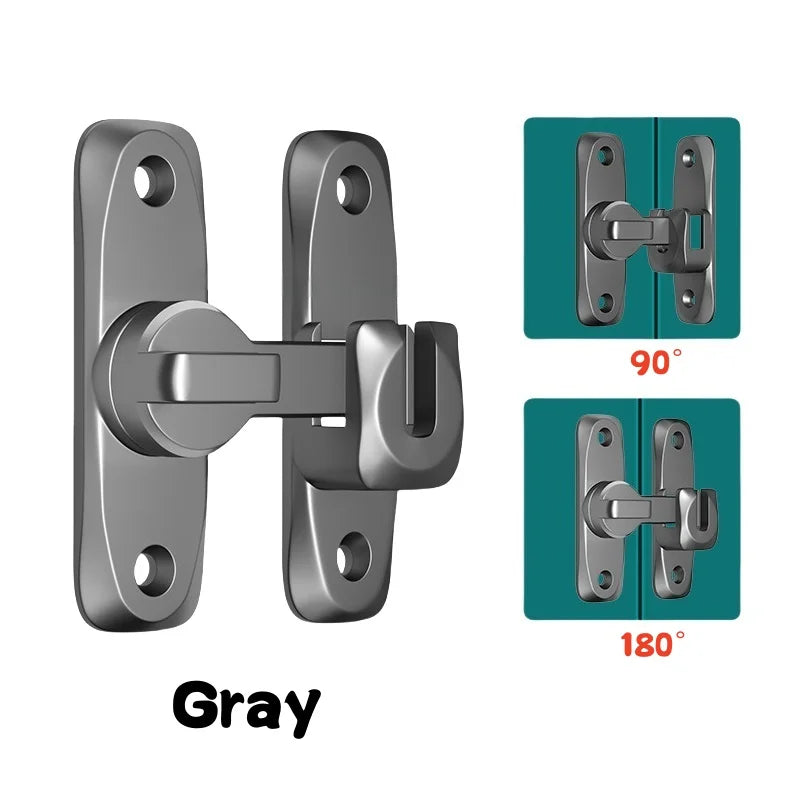 90/180 Degree Flip Door Lock Home Security Sliding Door Latch Small Gate Latches Hardware Anti-Theft Lock Zinc Alloy Door Bolts