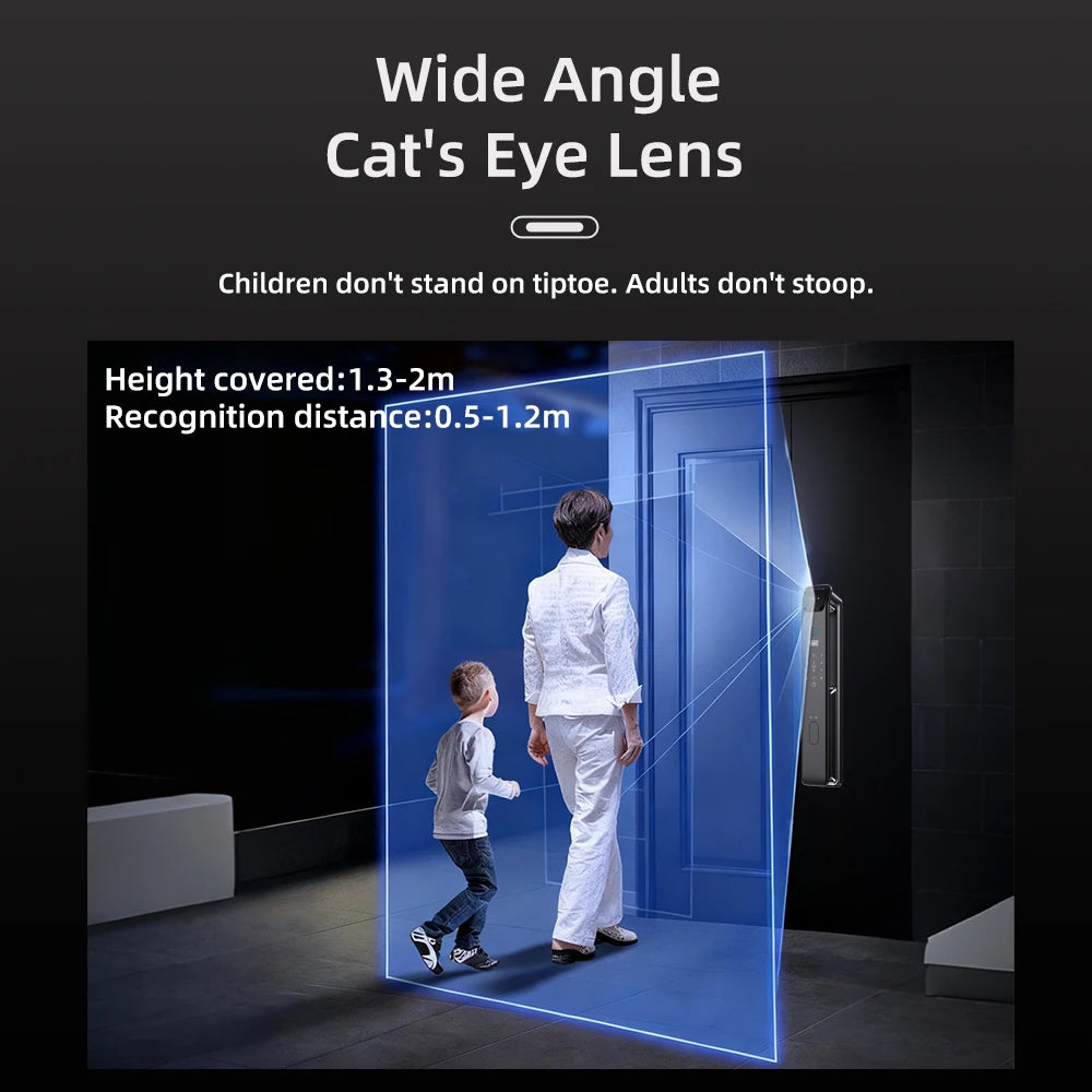 LIFFEN Wishome App Fingerprint Smart Door Lock Face Recognition Fingerprint Lock with Camera Biometric Door Smart Digit Lock
