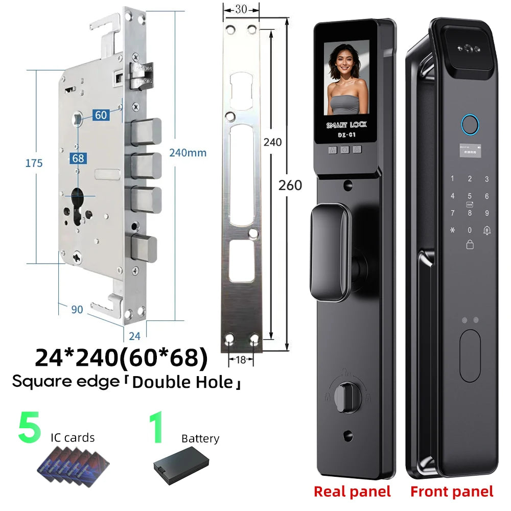 LIFFEN Wishome App Fingerprint Smart Door Lock Face Recognition Fingerprint Lock with Camera Biometric Door Smart Digit Lock