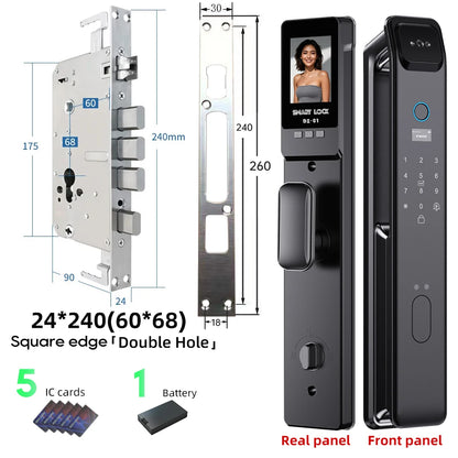 LIFFEN Wishome App Fingerprint Smart Door Lock Face Recognition Fingerprint Lock with Camera Biometric Door Smart Digit Lock