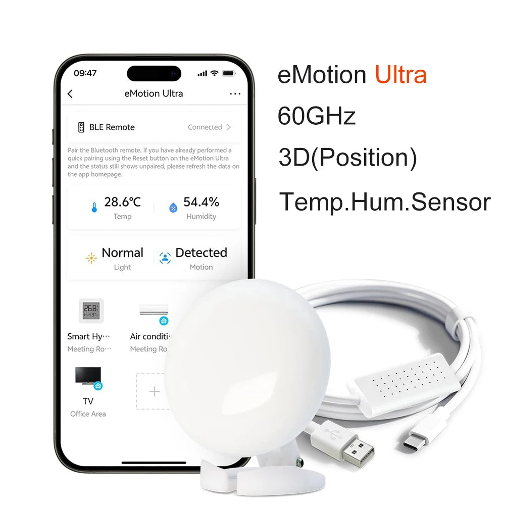Linknlink Smart Home Bridge Emotion Presence Sensor, Mmwave Radar Wifi Smart Motion Sensor,Ir, Work with Alexa and Google Home