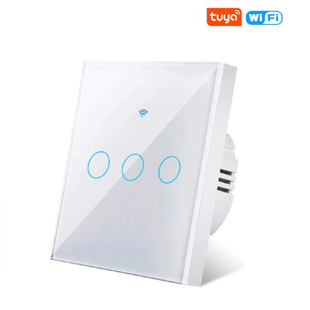 Tuya Smart Life Light Switch Wifi Touch Sensor Smart Switch App Remote Control No Neutral Wire 110V 220V for Alexa Google Home
