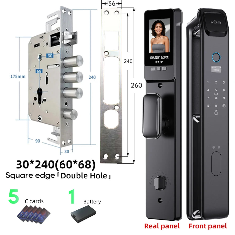 LIFFEN Wishome App Fingerprint Smart Door Lock Face Recognition Fingerprint Lock with Camera Biometric Door Smart Digit Lock