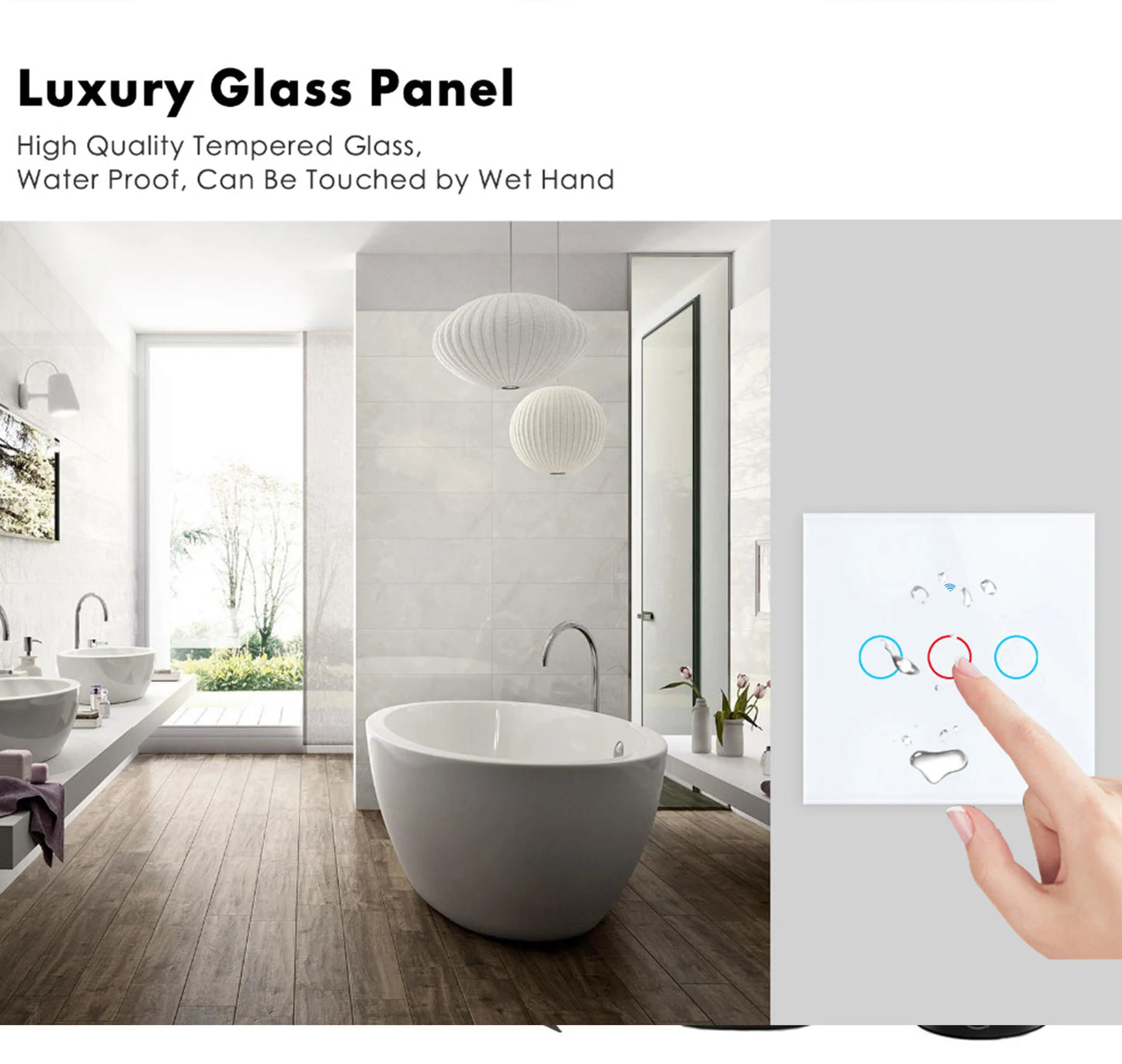 Tuya Smart Life Light Switch Wifi Touch Sensor Smart Switch App Remote Control No Neutral Wire 110V 220V for Alexa Google Home