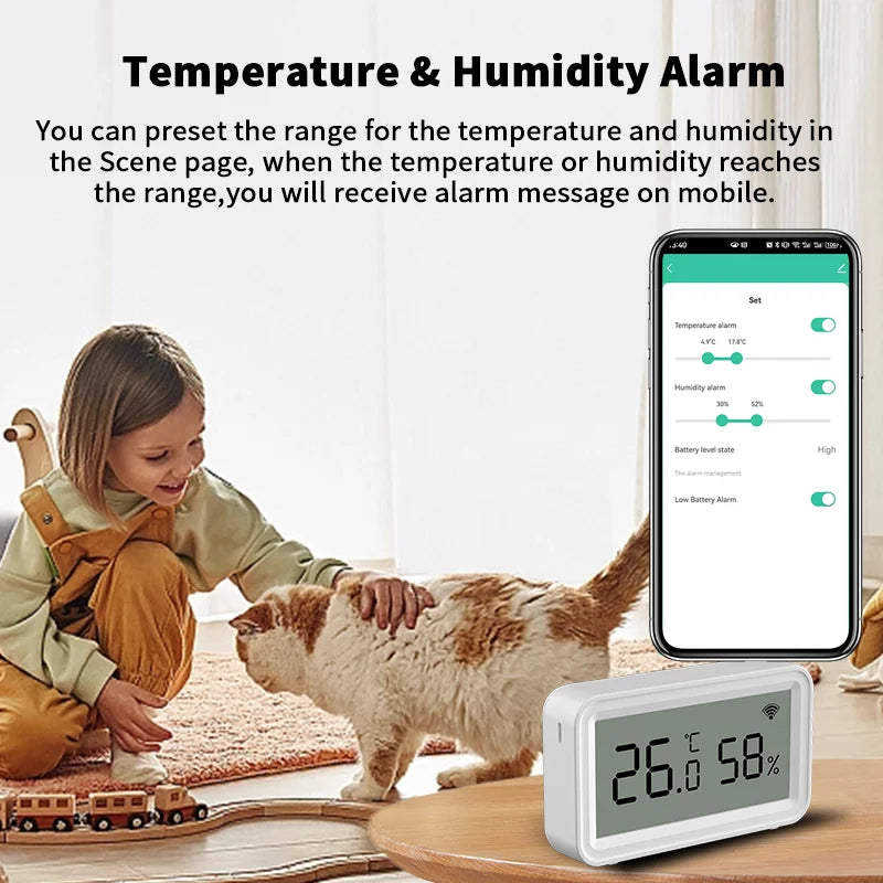 Tuya Zigbee Wifi Temperature and Humidity Sensor APP Remote Control Smartlife Work with Yandex Alexa
