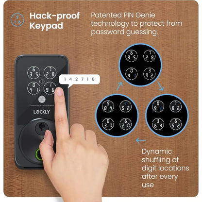 Lockly Secure Pro Zeno Series Smart Door Lock,Fingerprint Keyless Entry Door Lock for Front Door with Apple Home Key,Built-In Wi