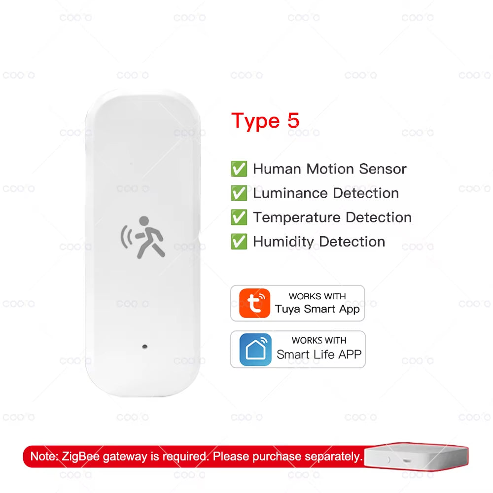 Zigbee 10G Mmwave Radar Motion Sensor Human Detector with Illuminance Temperature Humidity Sensor Support Tuya Zigbee2Mqtt