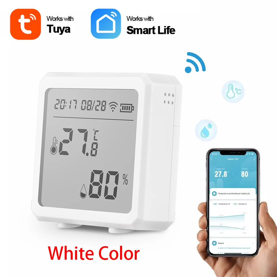 Smart WIFI Temperature Humidity Sensor Hygrometer Thermometer Tuya Smart APP Remote Moniter Support Alexa Assistant