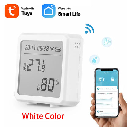 Smart WIFI Temperature Humidity Sensor Hygrometer Thermometer Tuya Smart APP Remote Moniter Support Alexa Assistant