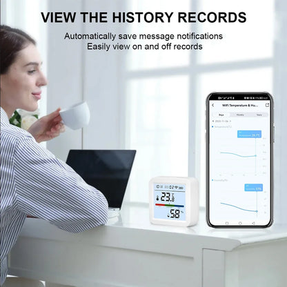 Smart WIFI Temperature Humidity Sensor Hygrometer Thermometer Tuya Smart APP Remote Moniter Support Alexa Assistant