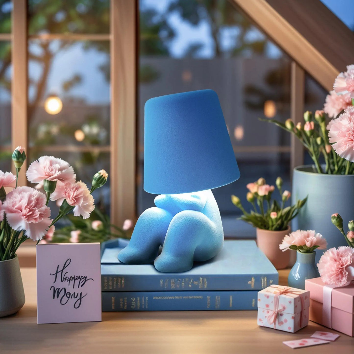Creative Design Table Lamp, USB Rechargeable LED Night Light, Atmosphere Lights, 3-Way Dimmable Modern Night Lamp, Nightstand Lamp for Home, Living Room and Office, Nightlight for Bedroom #GLOBAL PICKS