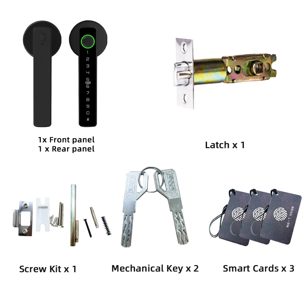 M5 Tuya BLE Smart Fingerprint Door Lock Digital Electronic Lock with Password/Key/Ic Card/ Smartlife/ Tuya APP Unlock