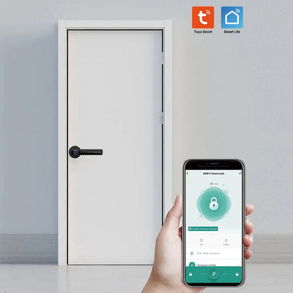 Tuya Smart Automatic Security Biometric Fingerprint Handle Lock Cerradura Inteligente Lock Electronic Smart Door Lock