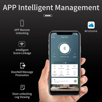 LIFFEN Wishome App Fingerprint Smart Door Lock Face Recognition Fingerprint Lock with Camera Biometric Door Smart Digit Lock