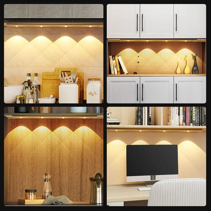 Motion Sensor Light LED Sensor Lamp Wireless Ultra Thin USB LED for Kitchen Cabinet Bedroom Wardrobe Indoor Lighting Night Light