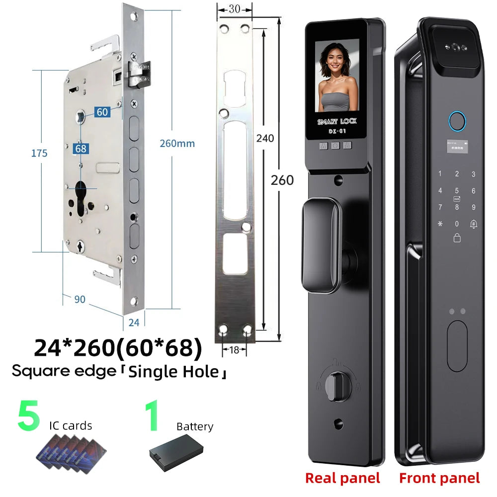 LIFFEN Wishome App Fingerprint Smart Door Lock Face Recognition Fingerprint Lock with Camera Biometric Door Smart Digit Lock