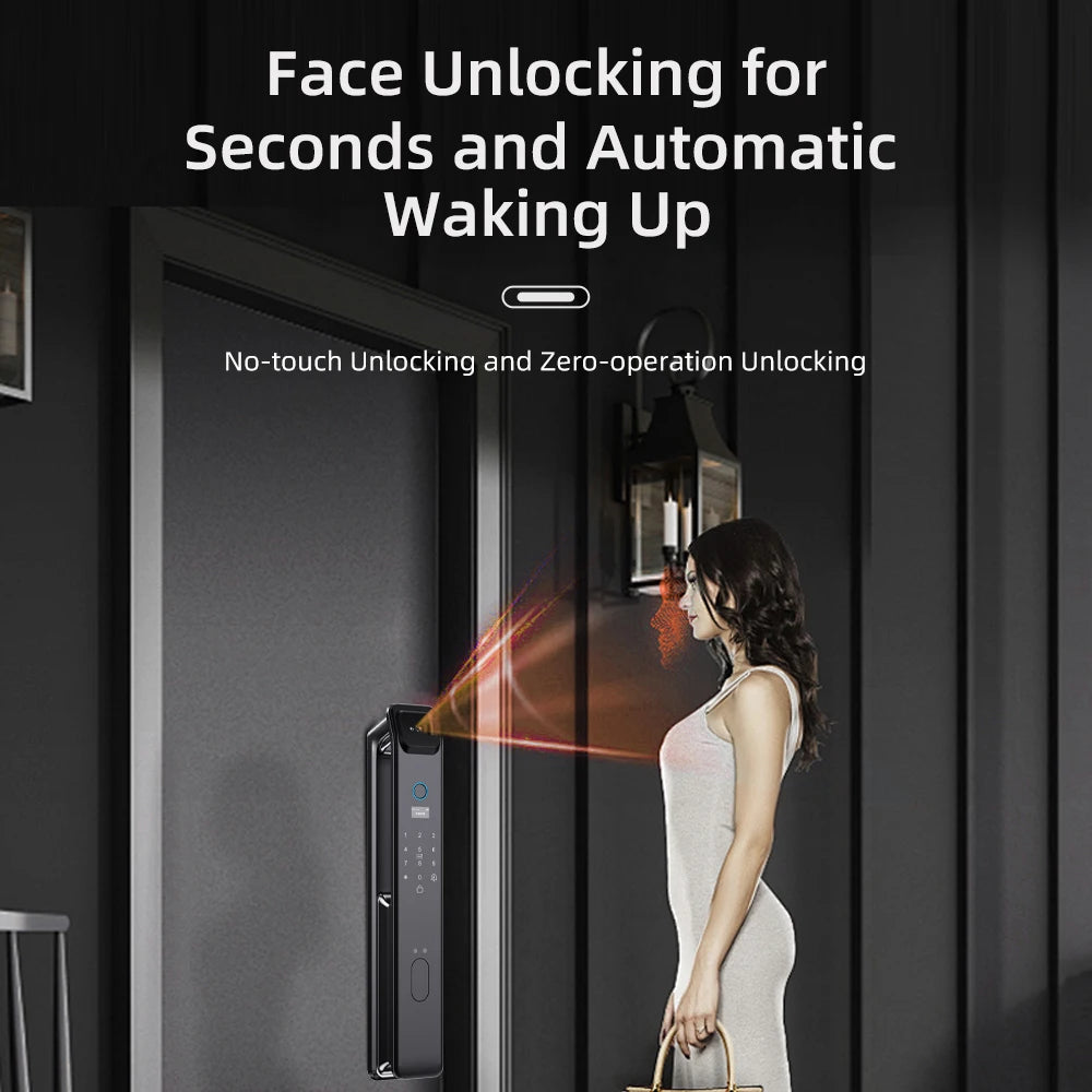 LIFFEN Wishome App Fingerprint Smart Door Lock Face Recognition Fingerprint Lock with Camera Biometric Door Smart Digit Lock