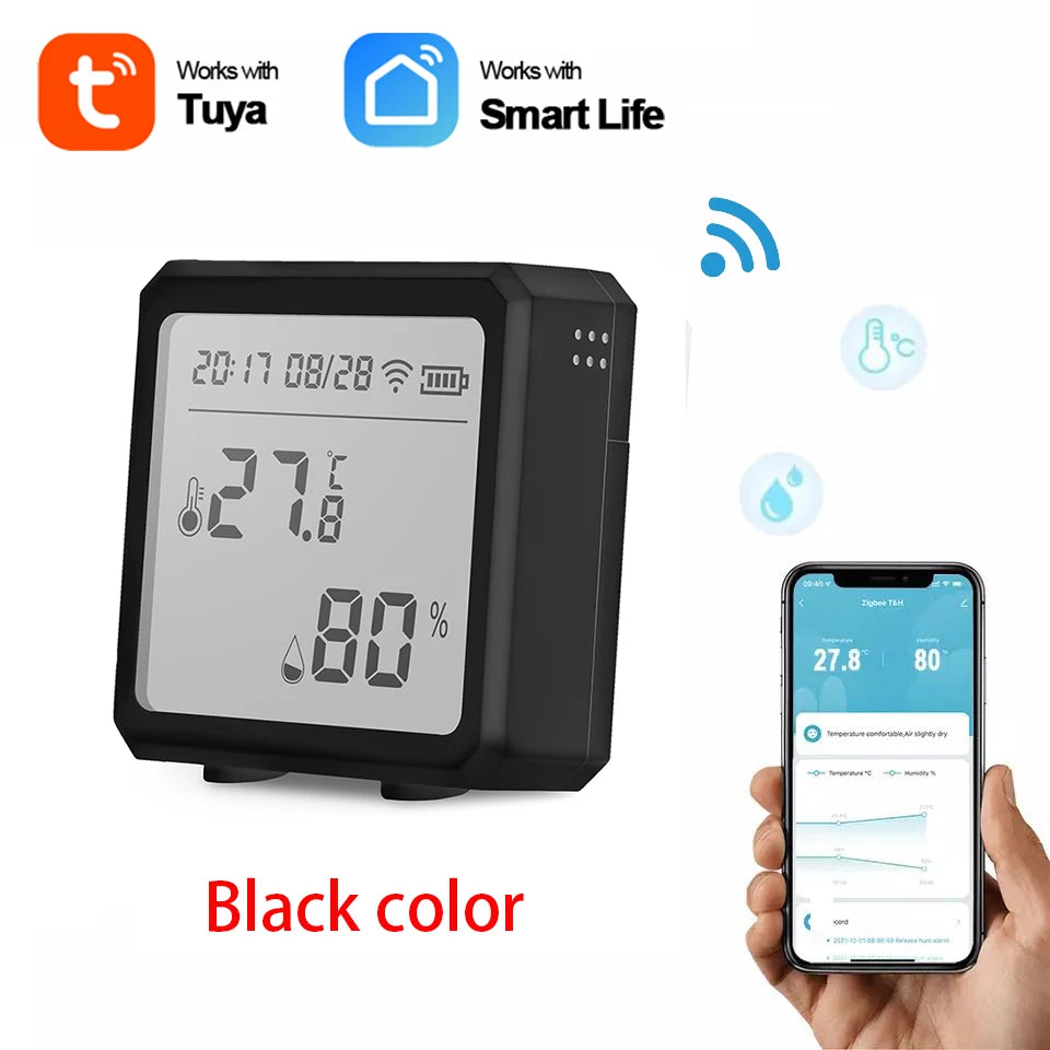 Smart WIFI Temperature Humidity Sensor Hygrometer Thermometer Tuya Smart APP Remote Moniter Support Alexa Assistant