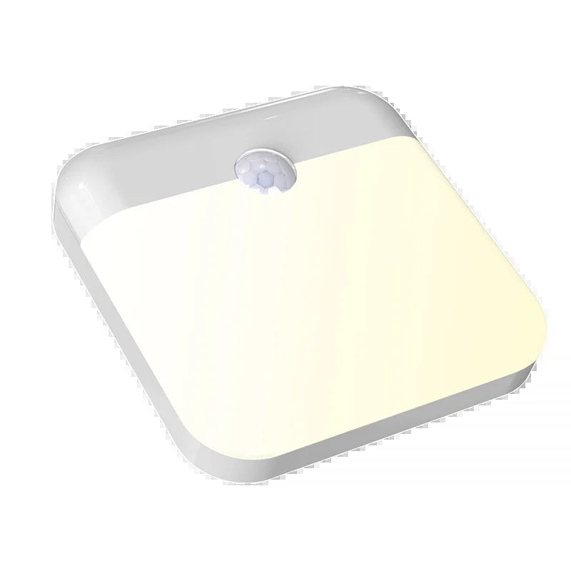 Motion Sensor Led Light Usb Charging Square Lamp for Bedroom Kitchen Stair Hallway Wardrobe Cupboard Lighting