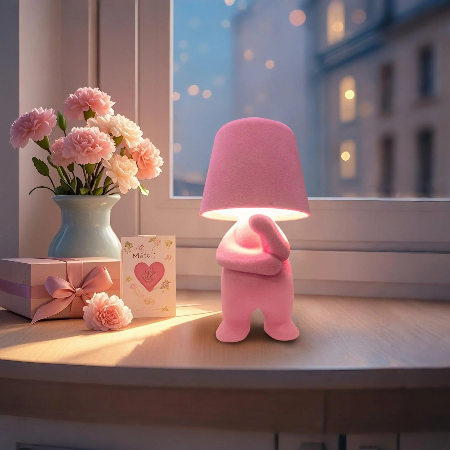 Creative Design Table Lamp, USB Rechargeable LED Night Light, Atmosphere Lights, 3-Way Dimmable Modern Night Lamp, Nightstand Lamp for Home, Living Room and Office, Nightlight for Bedroom #GLOBAL PICKS