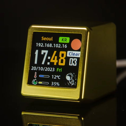 Super Cool Mini Wifi Desktop Weather Digital Clock Station with IPS LCD Screen Gadget for Decoration